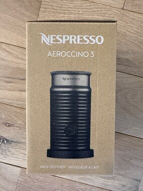 Nespresso Aeroccino 3 Milk Frother - Black and Silver BRAND NEW